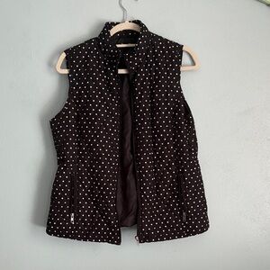 Women’s Black Polka Dot Quilted Vest